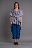 ASYMMETRIC RUFFLED BLOUSE - Afterlife Projects