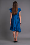 NECK PLEATED HIGH LOW RUFFLE DRESS - Afterlife Projects