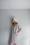 100% Linen 3/4 Sleeve Classic Dress Light Grey - Afterlife Projects