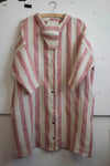 100% Linen 3/4 Sleeve Classic Dress Candy Stripe - Afterlife Projects