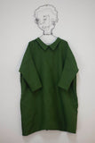 100% Linen 3/4 Sleeve Classic Dress Green - Afterlife Projects
